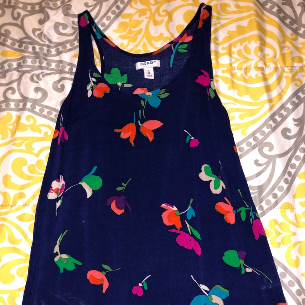 Navy blue Old Navy Tank top with flowers